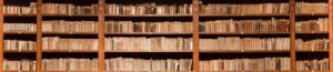 old books in an old library